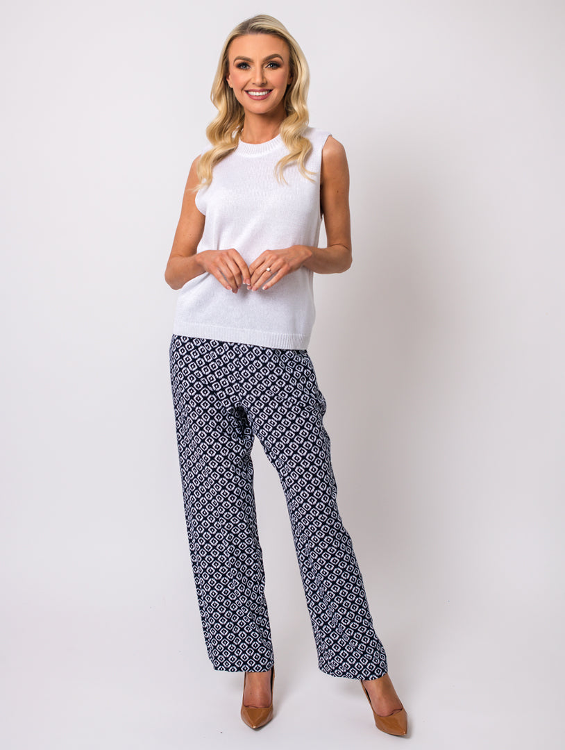 29" Pocket Trousers - Navy/White
