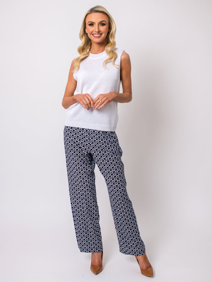 29" Pocket Trousers - Navy/White