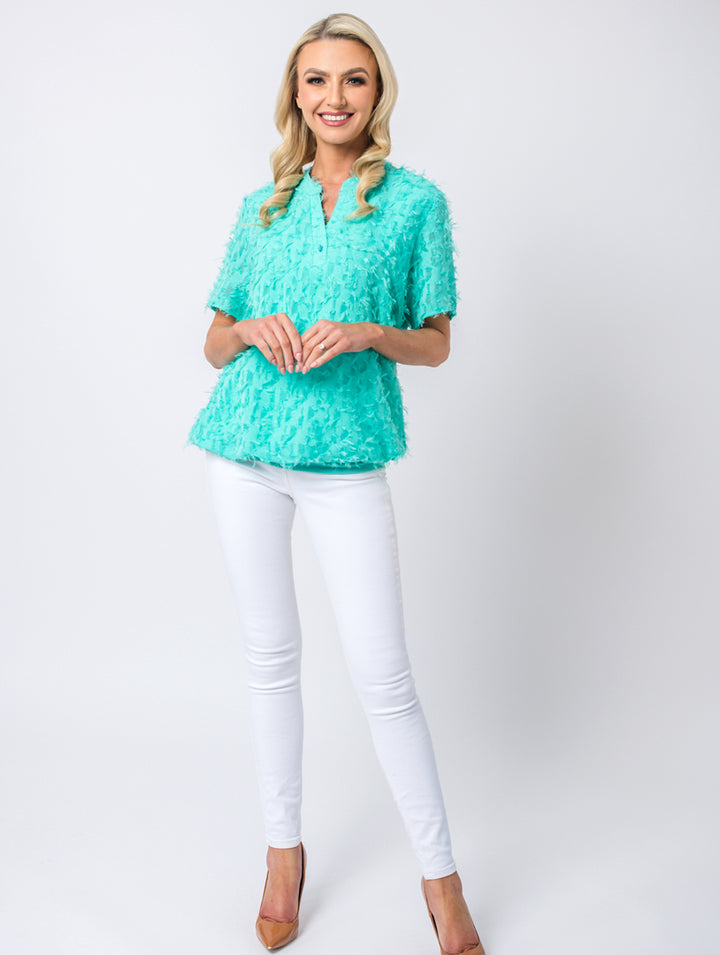 Half Sleeve Blouse - Turq