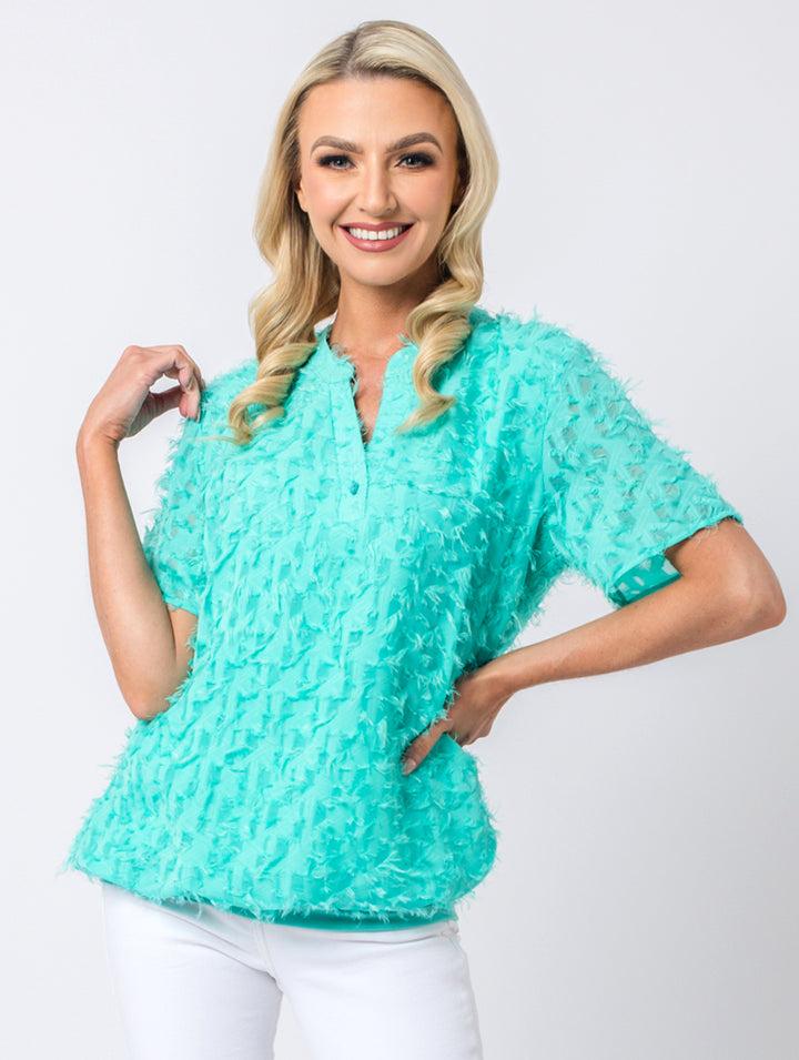 Half Sleeve Blouse - Turq