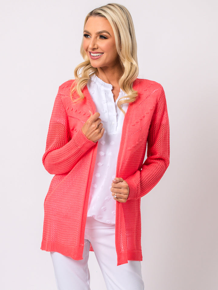 Long Sleeve Cardigan - Tangerine