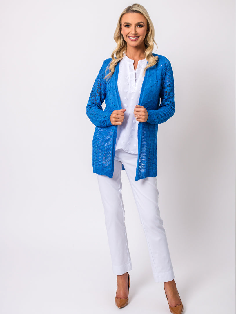 Long Sleeve Cardigan - Cornflower
