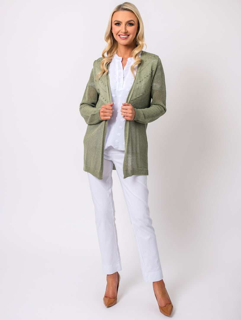 Long Sleeve Cardigan - Light Khaki
