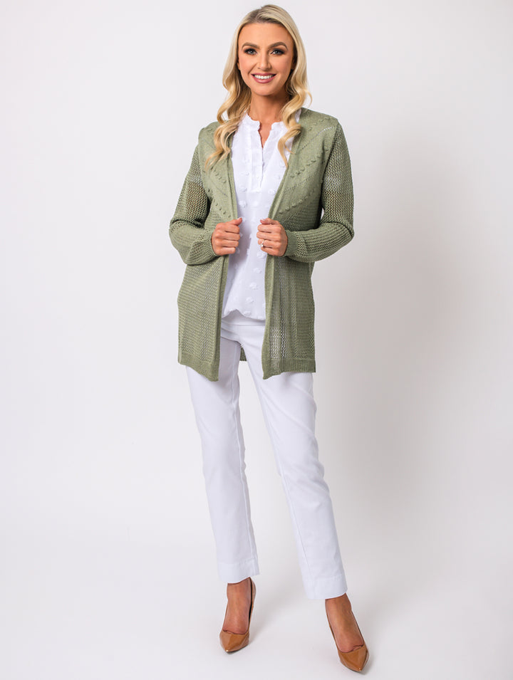Long Sleeve Cardigan - Light Khaki