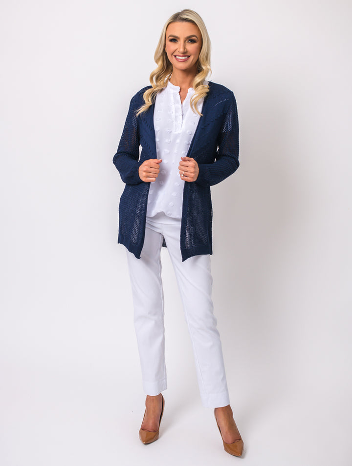 Long Sleeve Cardigan - Atlantic Navy