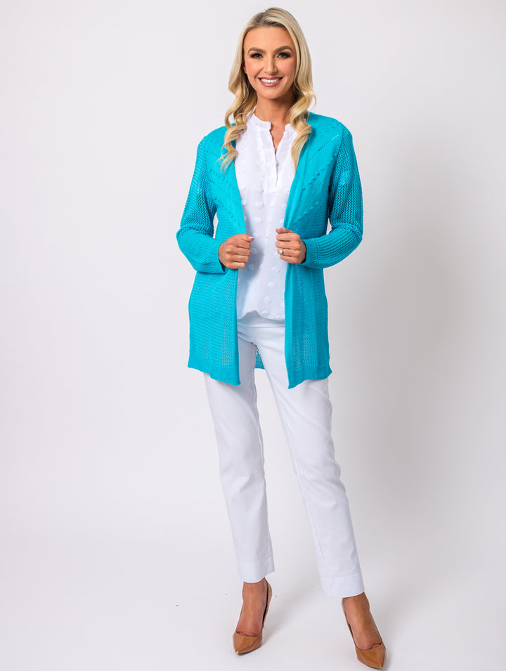 Long Sleeve Cardigan - Turq