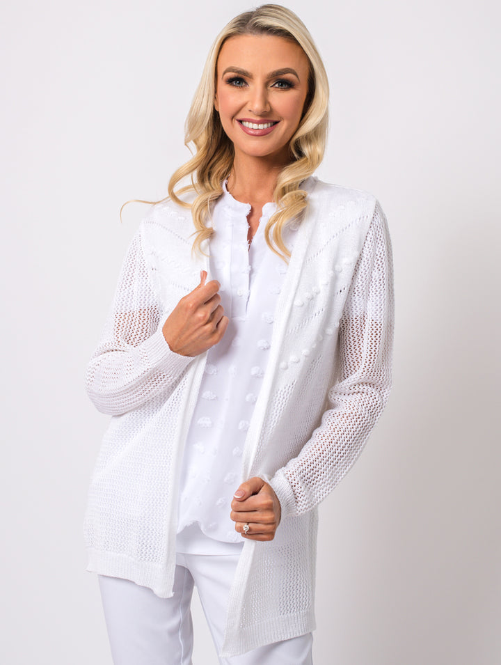 Long Sleeve Cardigan - Optic White