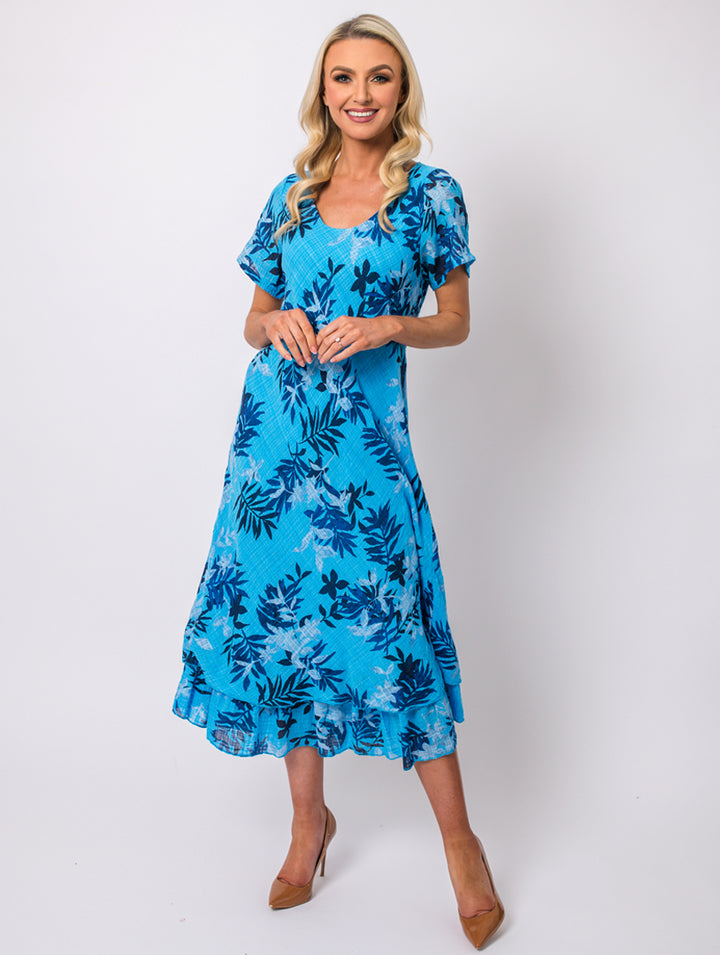Half Sleeve Dress - Turq