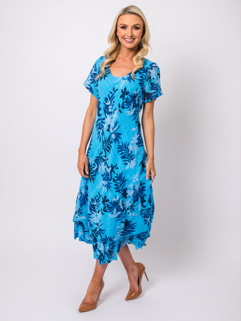 Half Sleeve Dress - Turq
