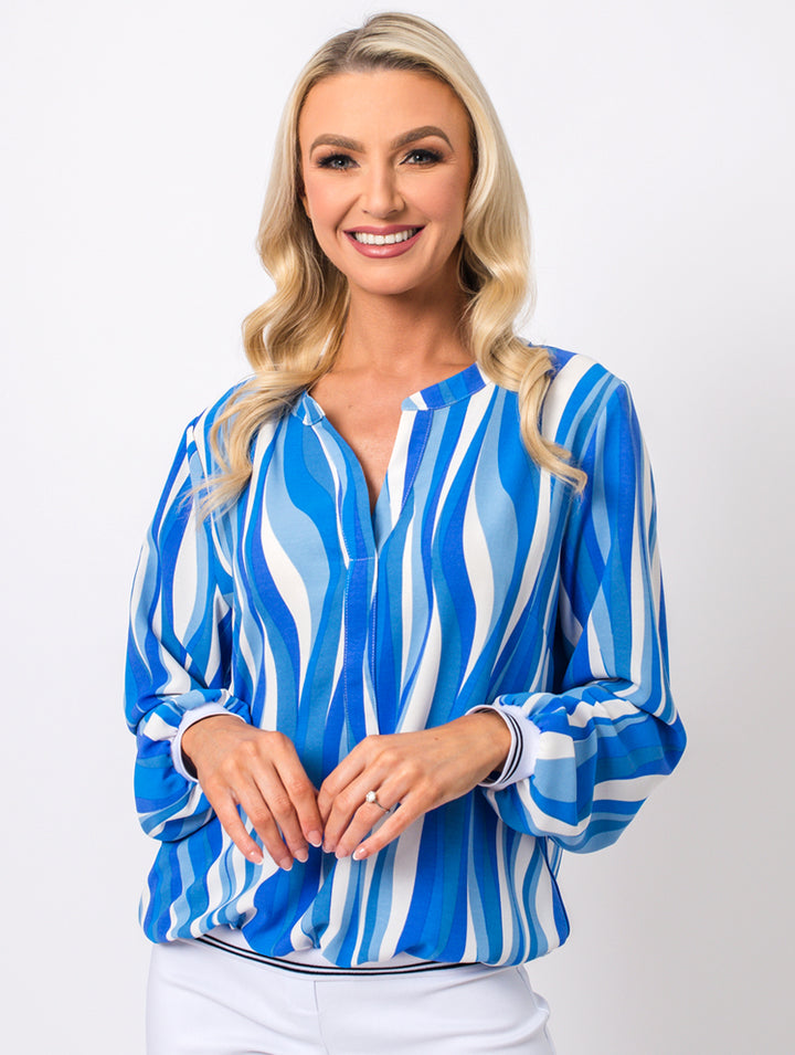 Elastic Hem Top - Blue