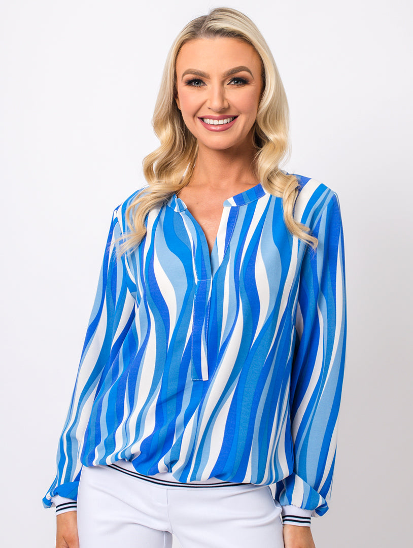 Elastic Hem Top - Blue