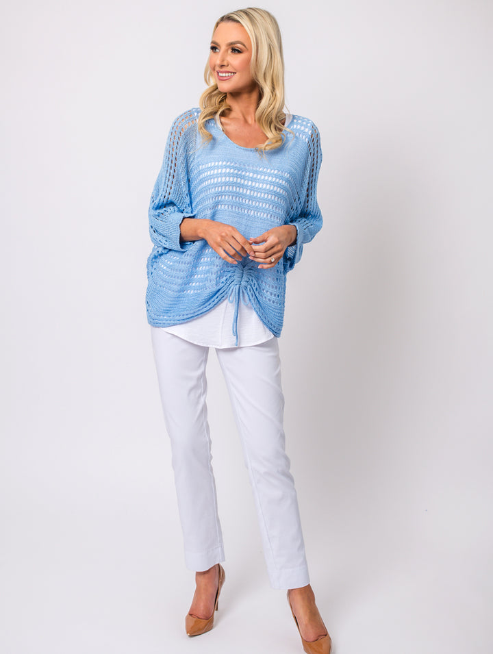 Crochet Tie Top - Baby Blue