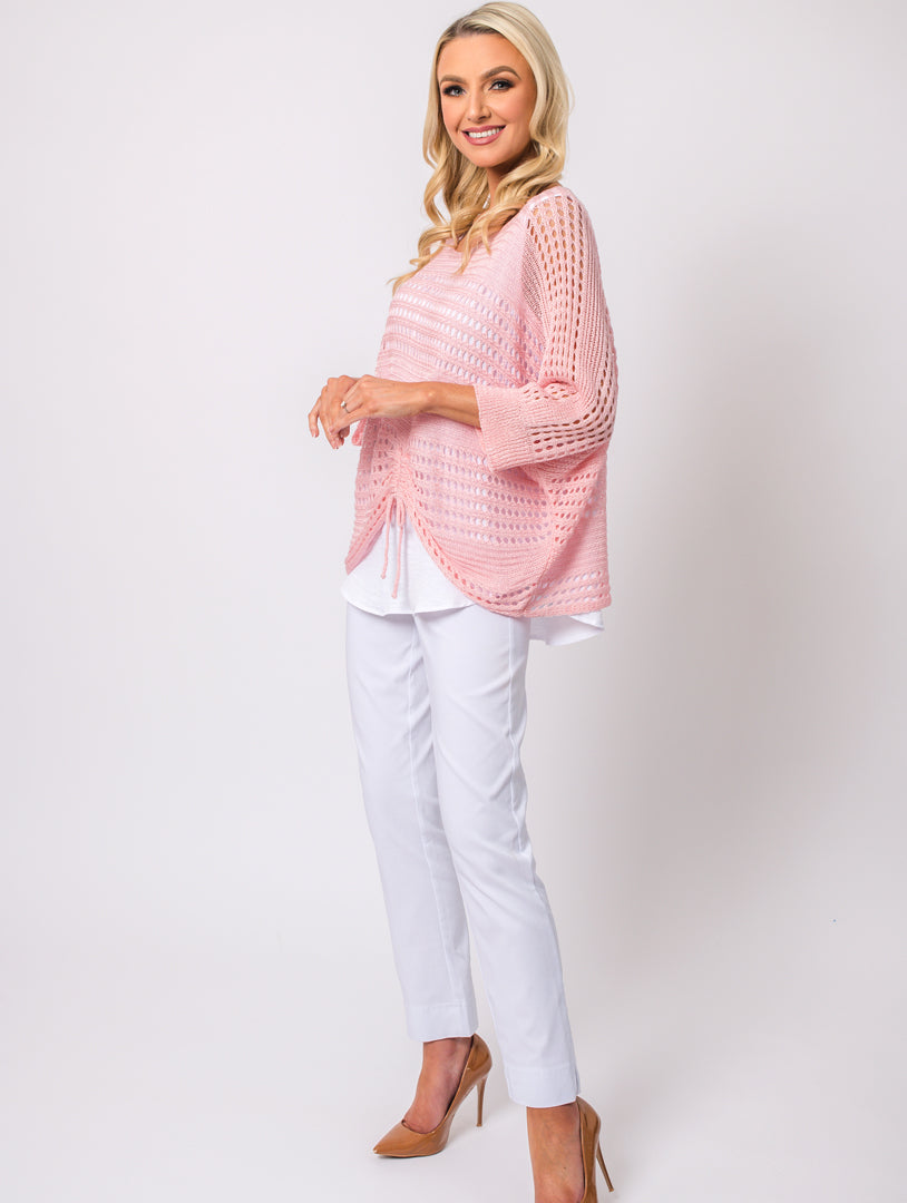 Crochet Tie Top - Baby Pink