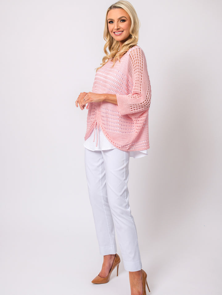 Crochet Tie Top - Baby Pink