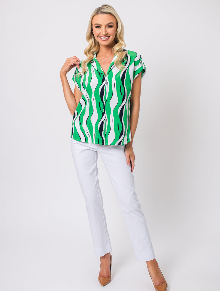 Revere Collar Blouse - Jade