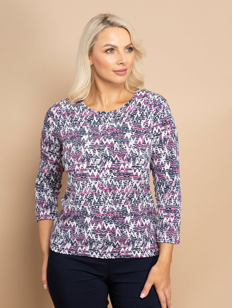 3/4 Sleeve Top - Cerise