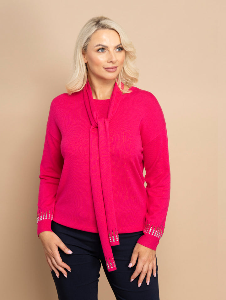 Scarf Jumper - Magenta