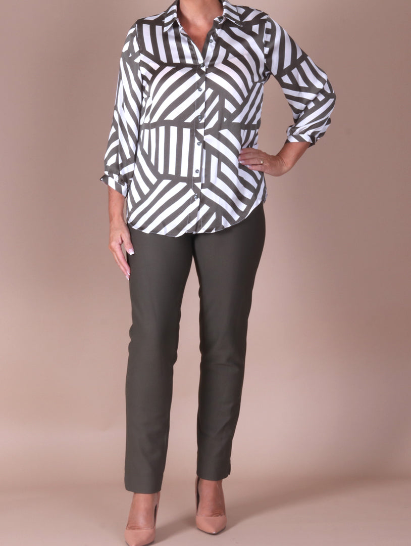 Satin Blouse - Khaki