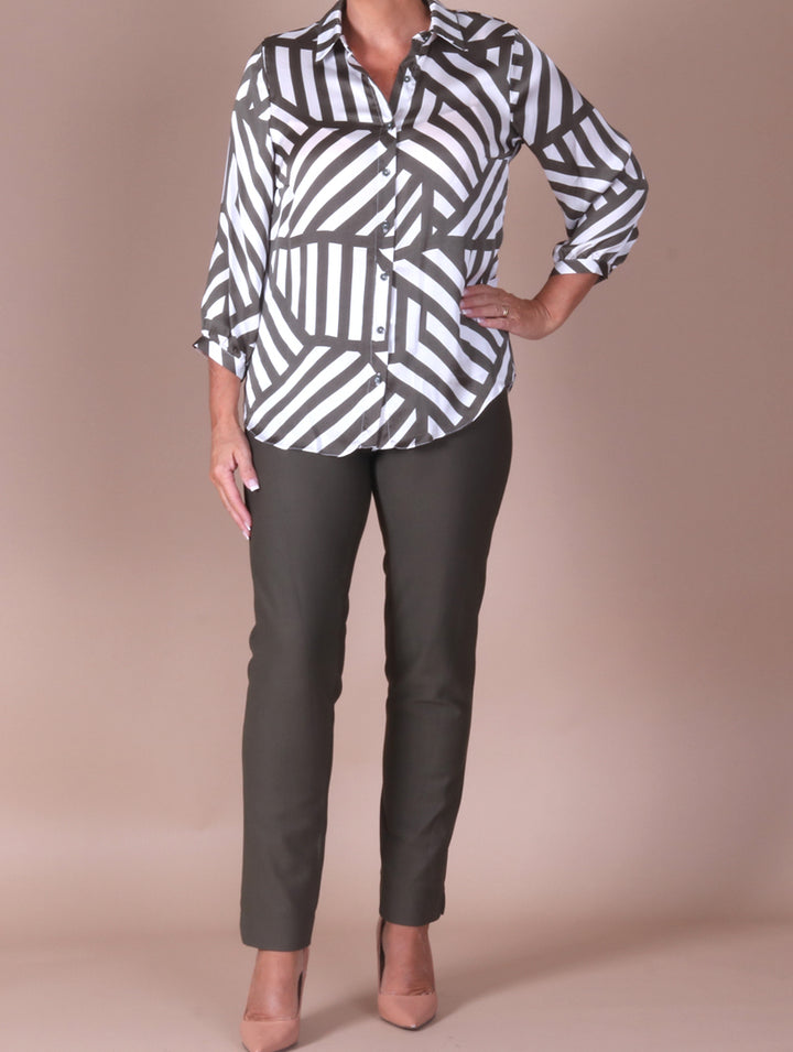 Satin Blouse - Khaki