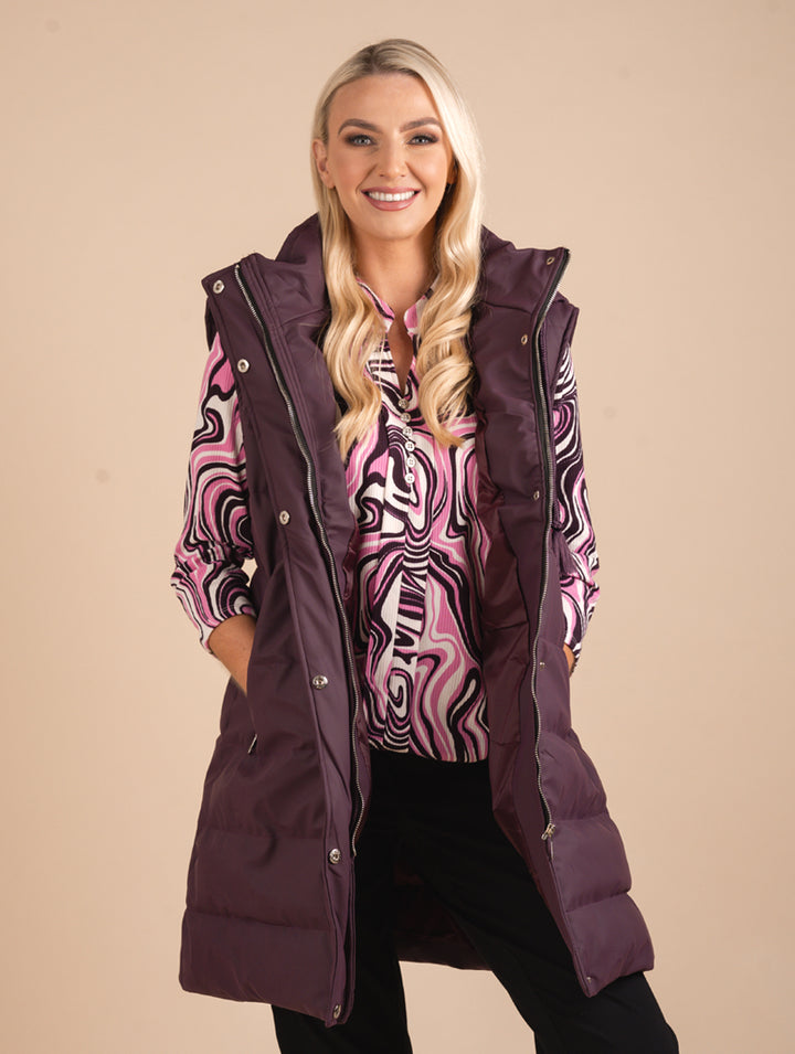 Pu Gilet - Plum