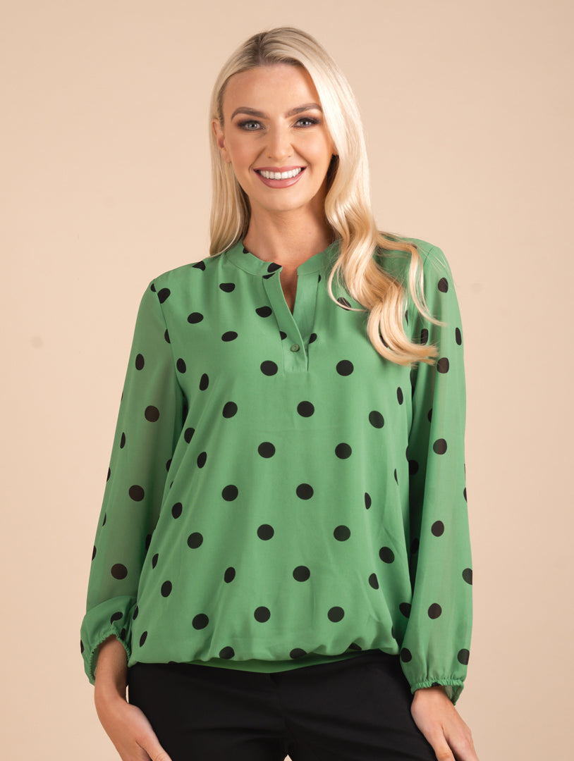 Polka Dot Top - Jade/Black