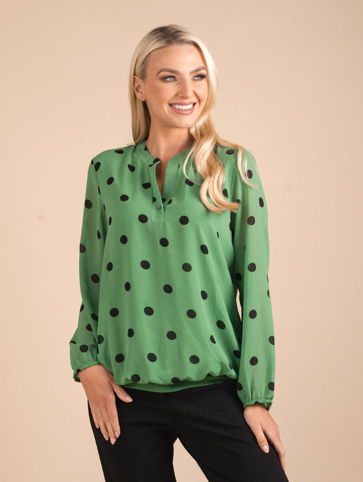 Polka Dot Top - Jade/Black