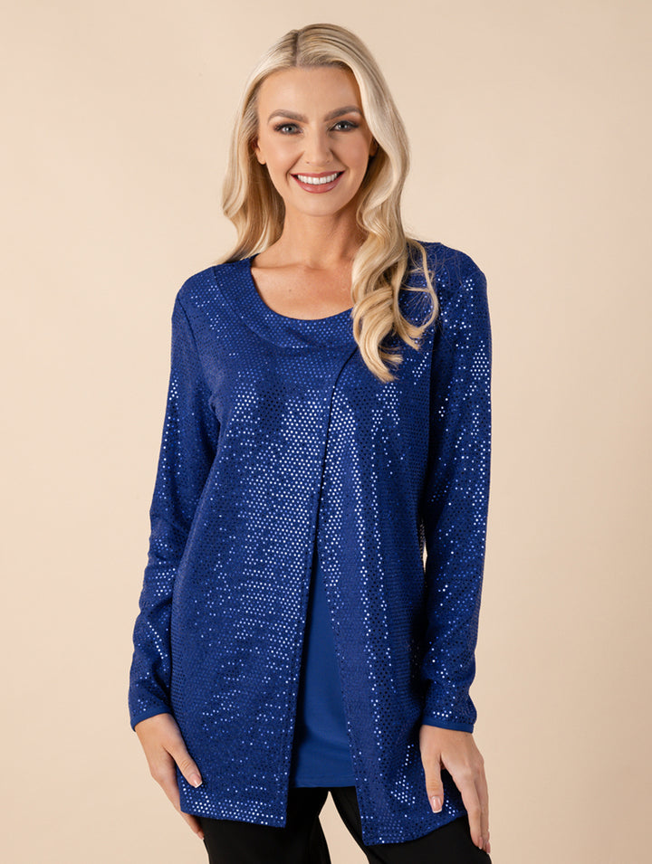 Split Front Blouse - Royal