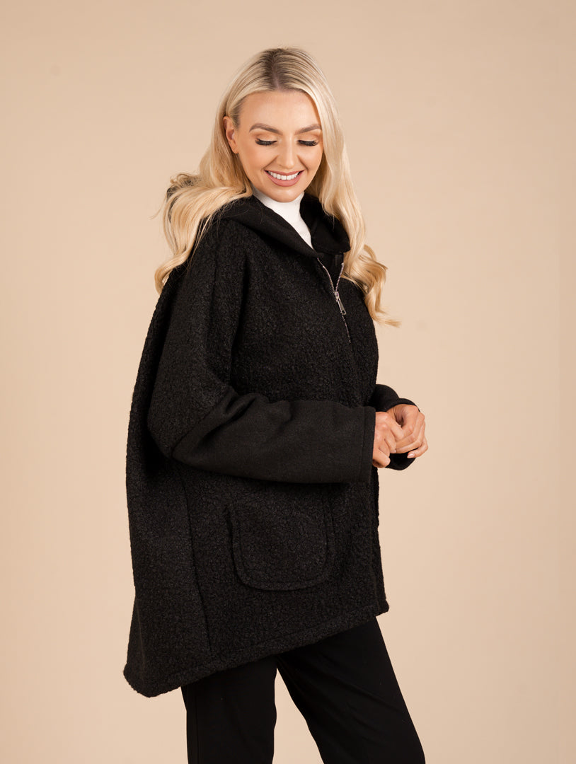 Zip Hooded Jacket - Black