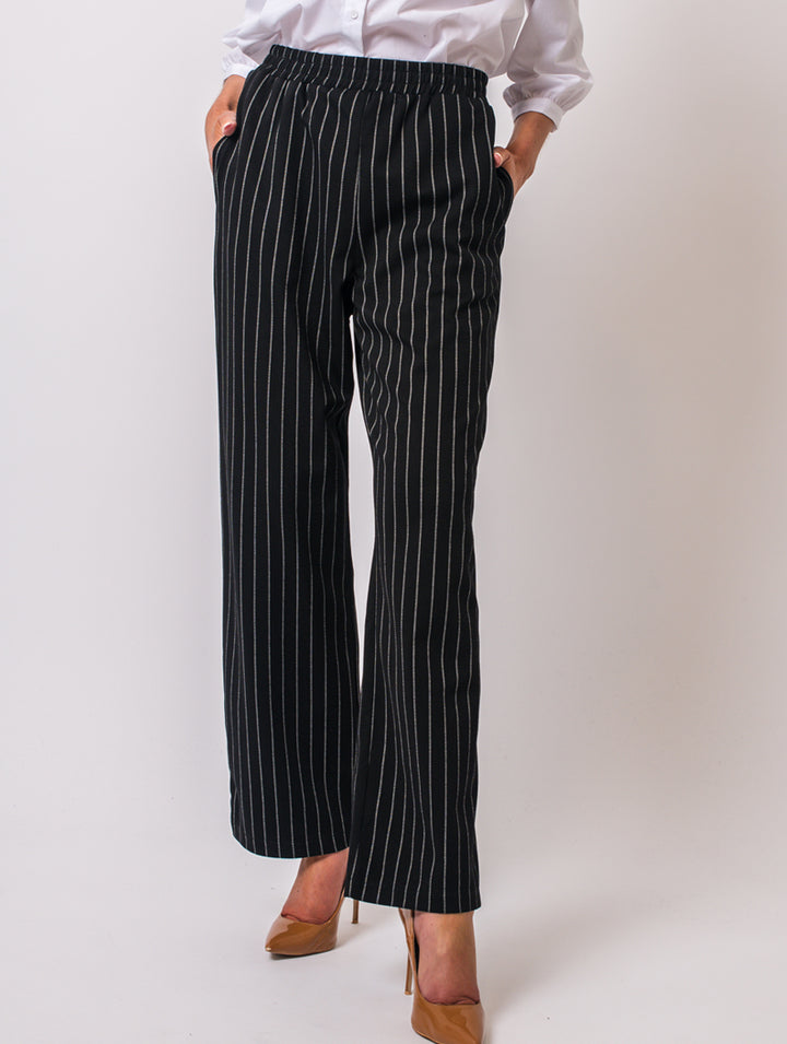 29" Pinstripe Molly Trousers - Black