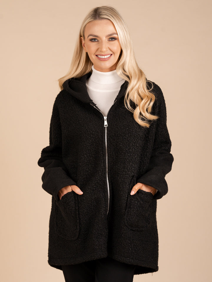 Zip Hooded Jacket - Black