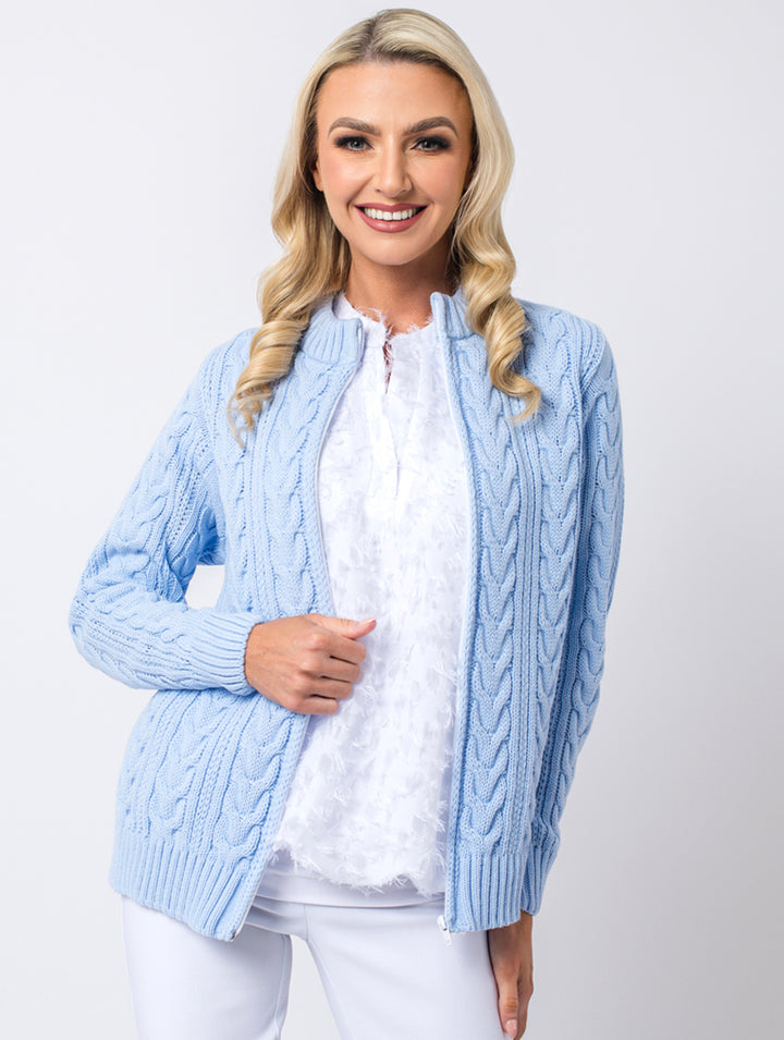 Zip Cardigan - Light Blue