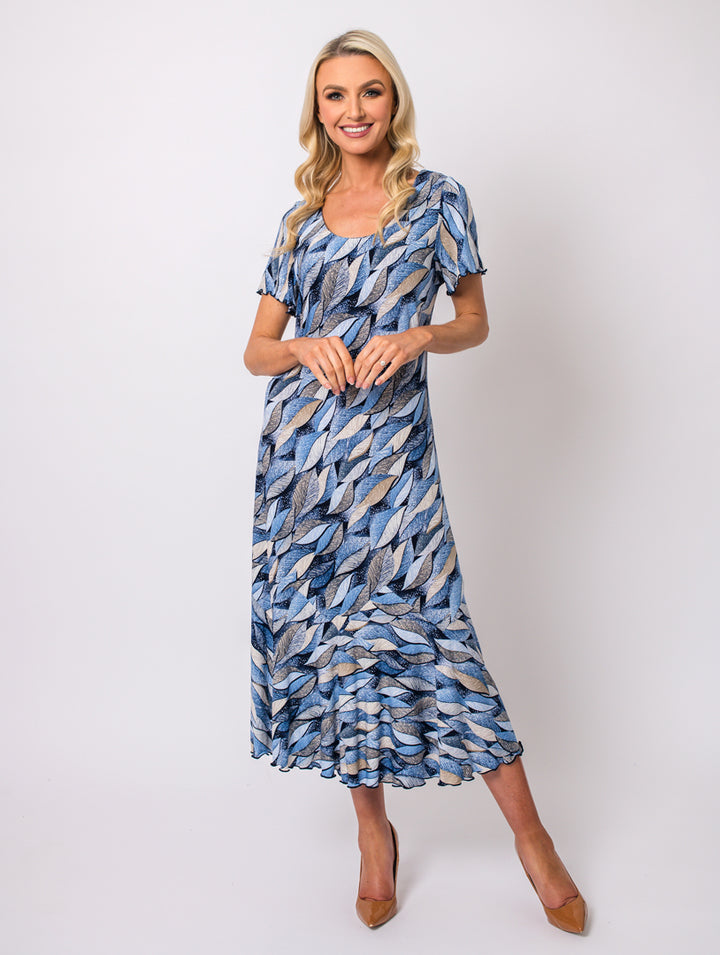 Half Sleeve Dress - Navy/Blue