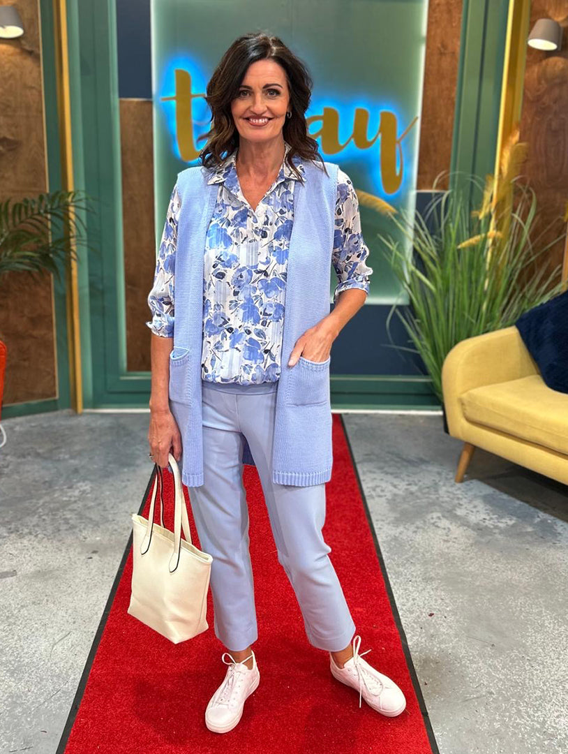 Sleeveless Cardigan - Baby Blue