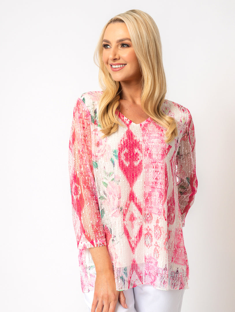 Luxury Lace Top - Pink Multi