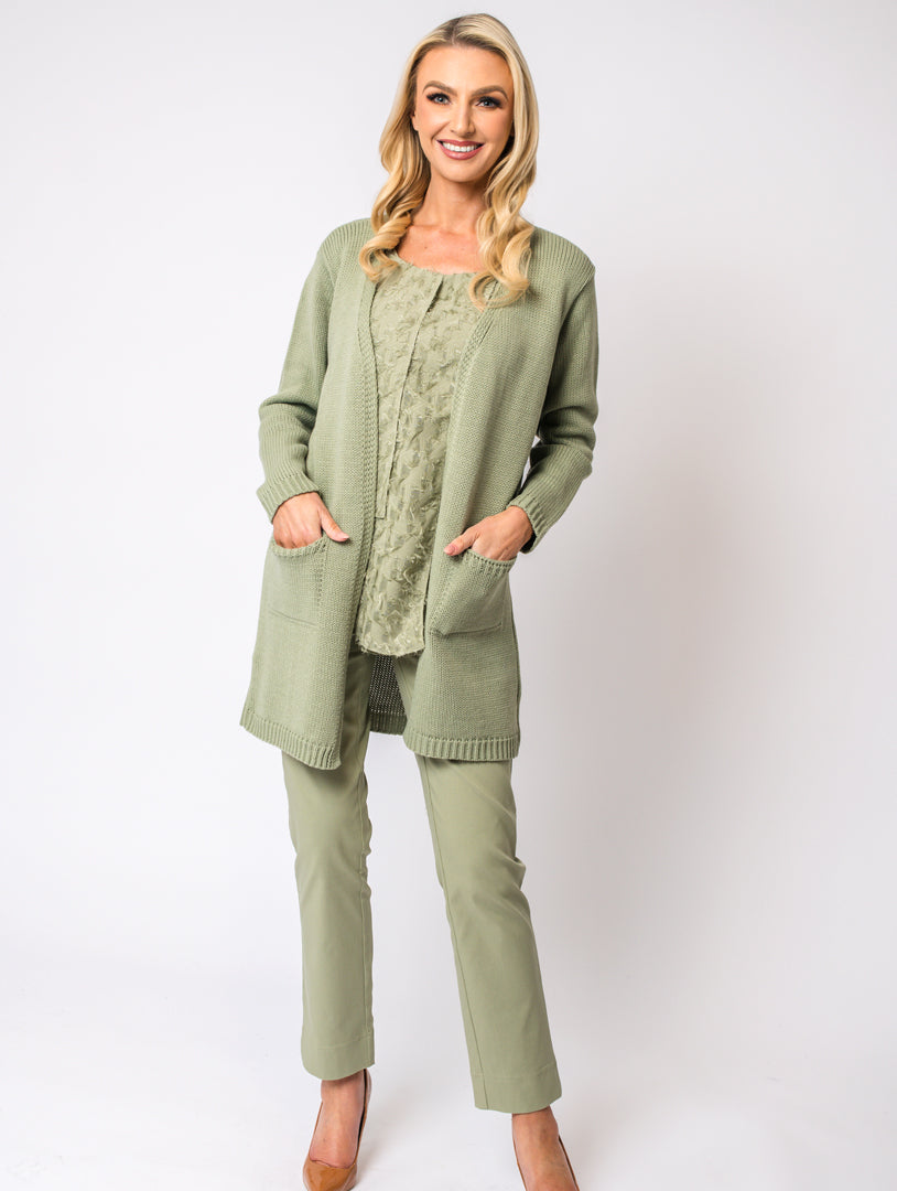 2 Pocket Cardi - Khaki
