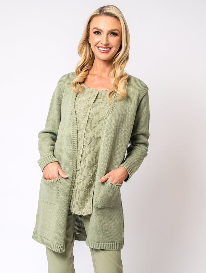 2 Pocket Cardi - Khaki