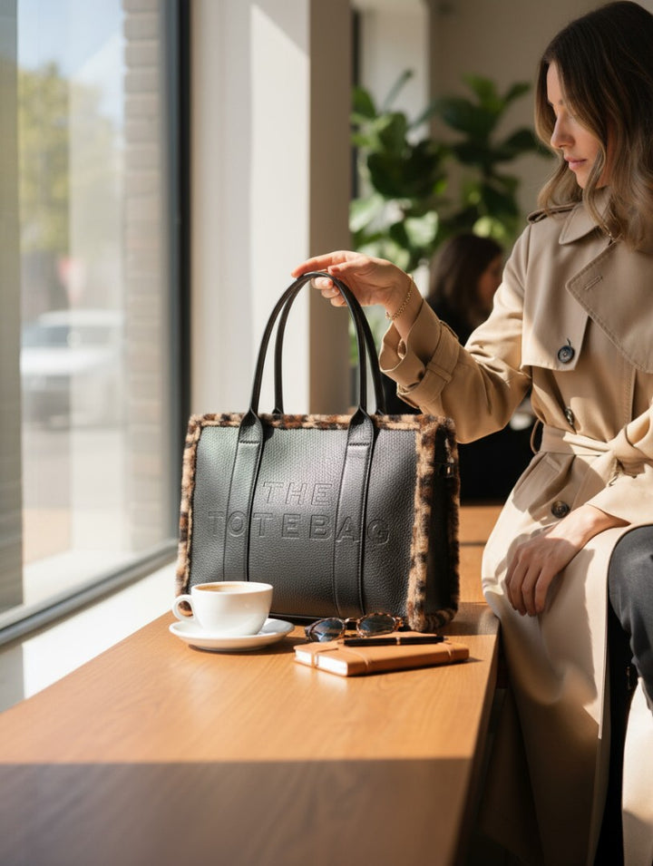 Large Tote Bag - Black/Brown