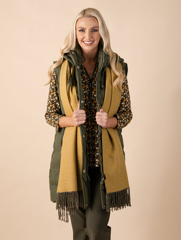 Luxury Scarf - Mustard/Olive