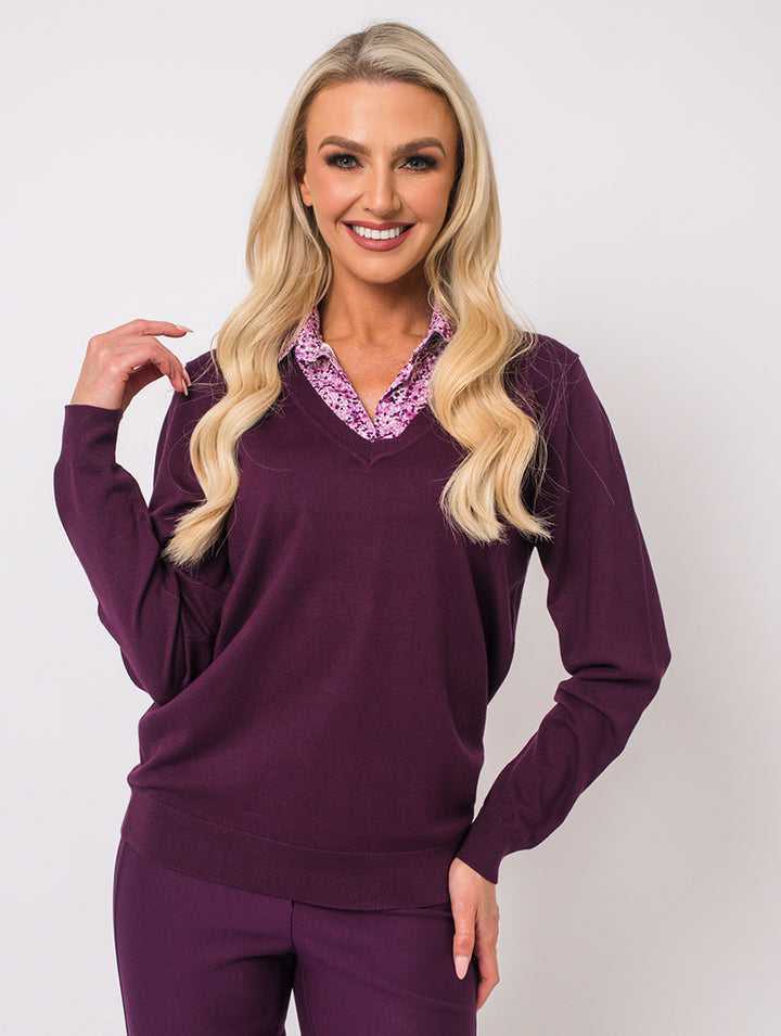 Shirt Jumper - Mulberry