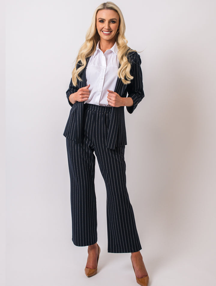 Pinstripe Jacket - Navy