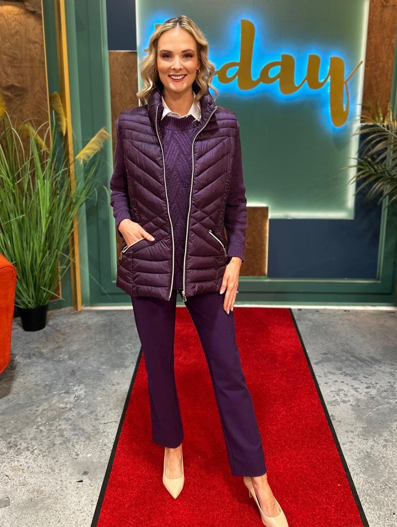 Cable Crew Neck - Damson