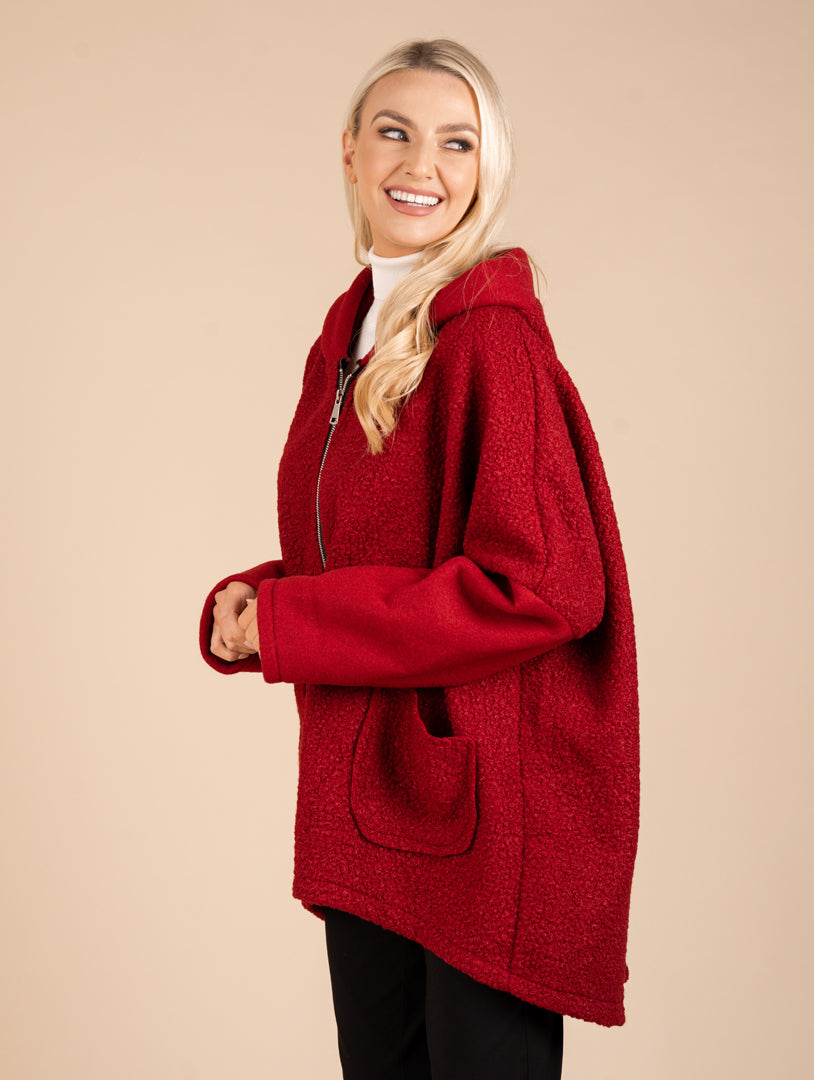 Zip Hooded Jacket - Red