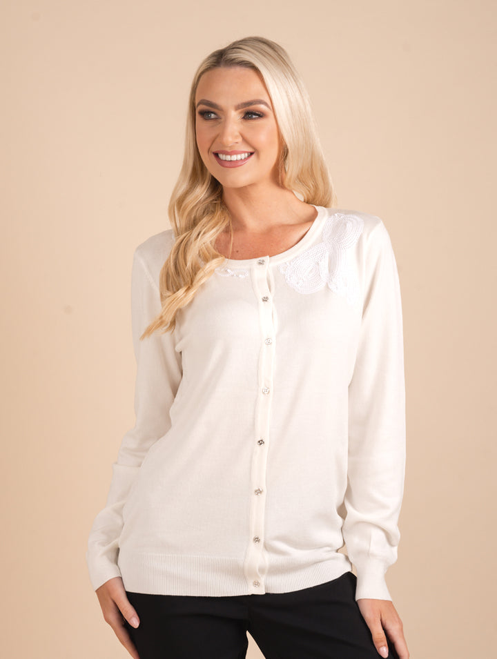 Diamonte Cardigan - Off White