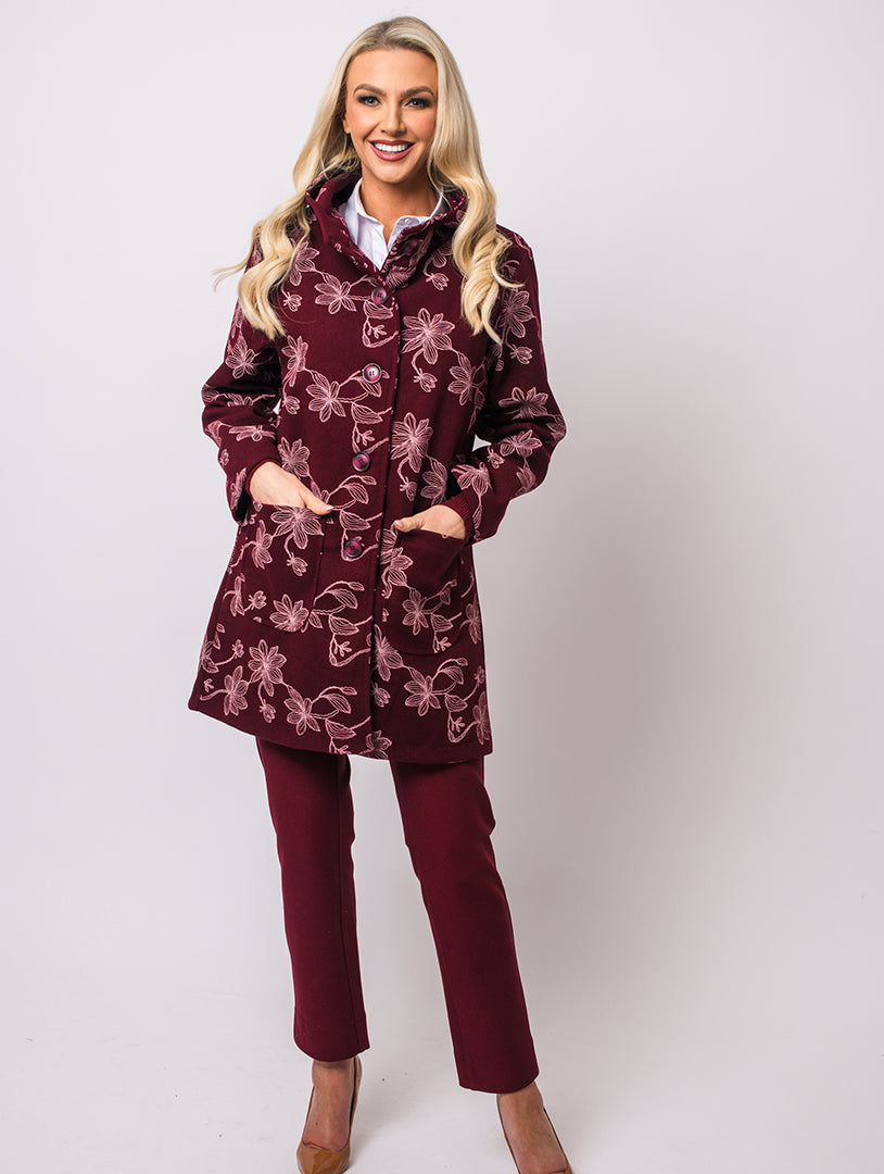 Embroidery Jacket - Berry