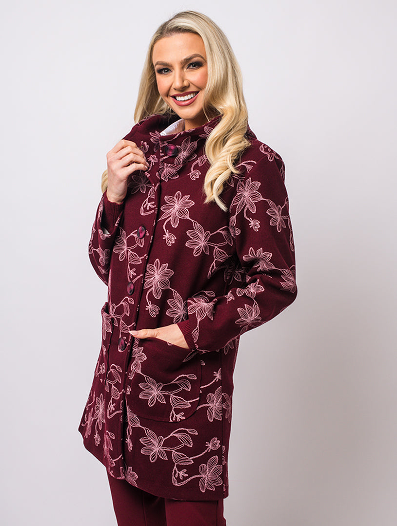 Embroidery Jacket - Berry