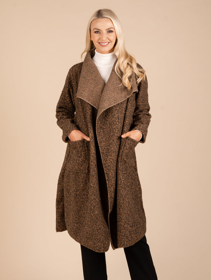 Long Wrap Coat - Dark Beige