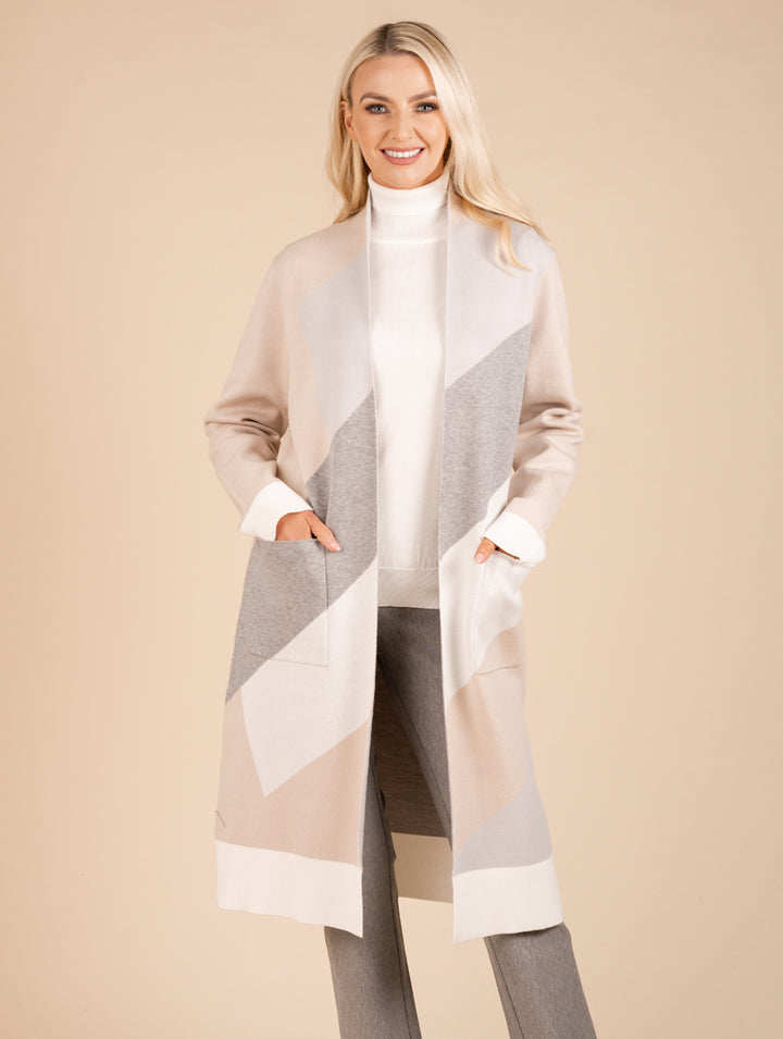Luxury Cardigan - Beige/Grey