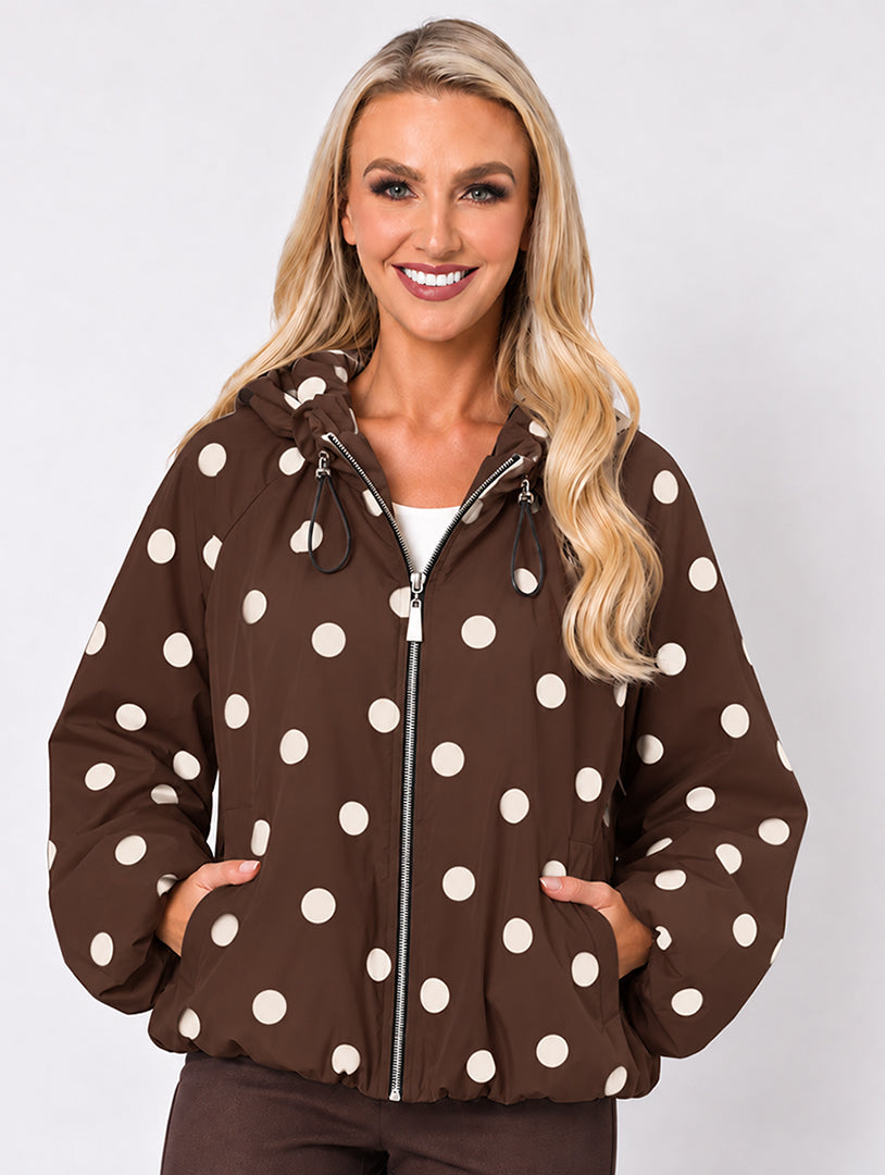 Polka Dot Jacket - Chocolate/Ivory - ONE SIZE 10-14