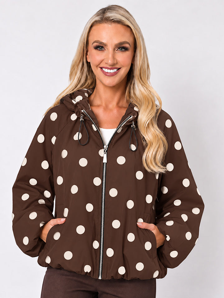 Polka Dot Jacket - Chocolate/Ivory - ONE SIZE 10-14