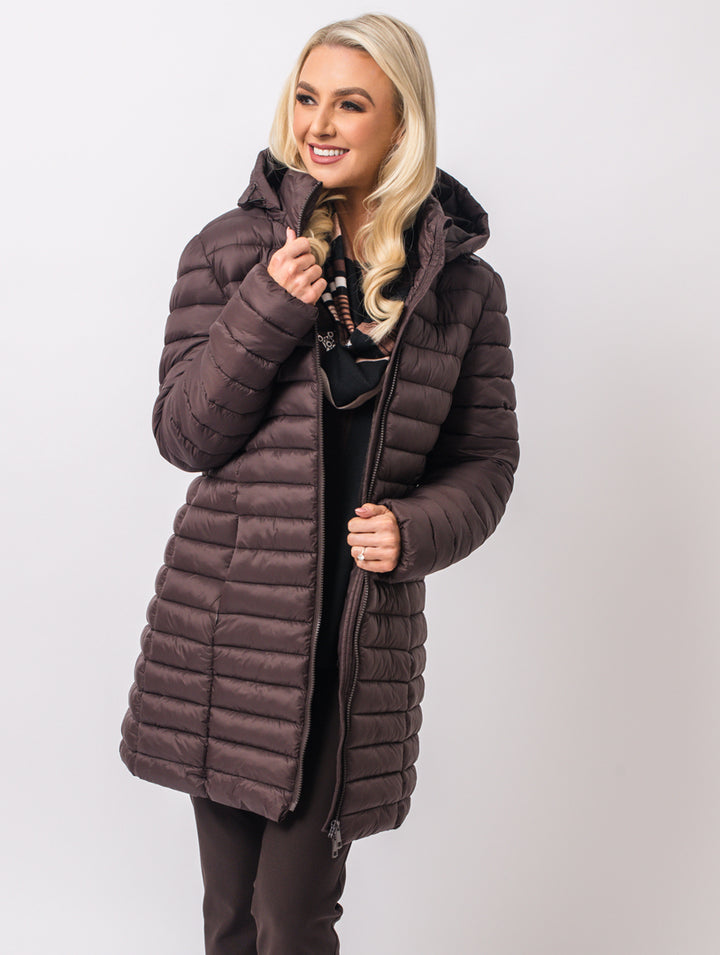 Luxury Hooded Coat - Chocolate